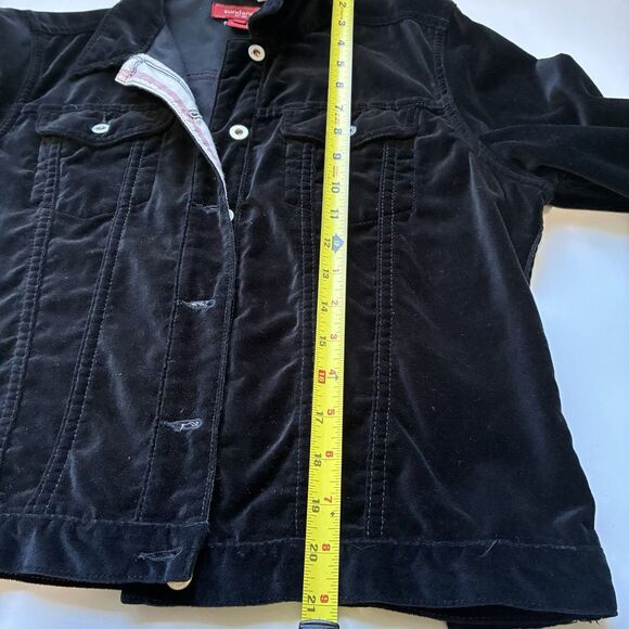 Sundance Velvet Denim/Jean-Style Jacket Black Women's Size Medium Basic Western - Picture 8 of 10